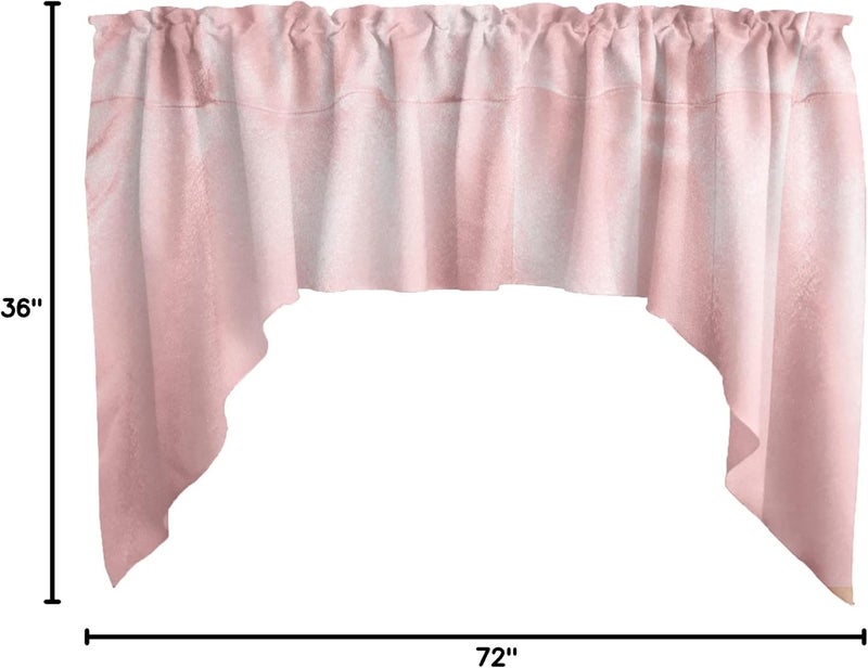 Zen Creative Designs Solid Shiny Satin Swag Window Valance Home Décor Bedroom Nursery Kitchen Window (Pink) - Image 2